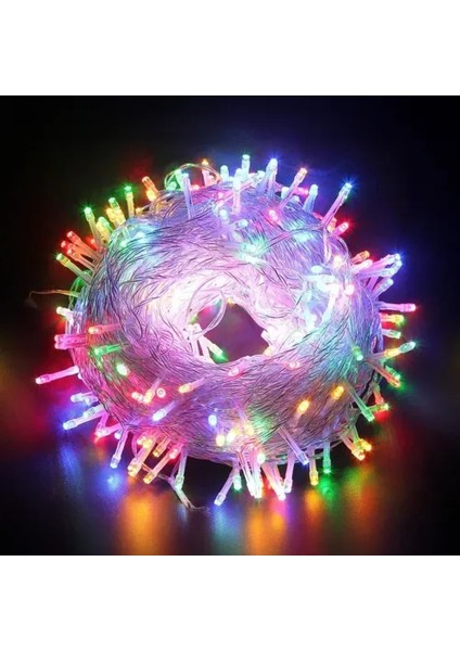 10M 100 LED Boncuk Lamba Rgb Işık Şeffaf Kablo