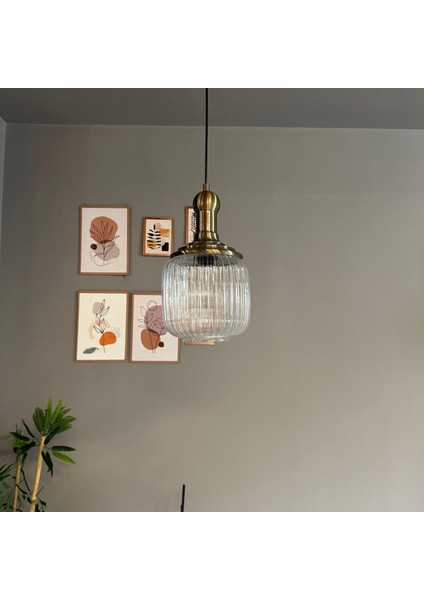 Mopa Cam Şeffaf Tekli Avize Delikli Eskimte Başlık Retro Sarkıt Lamba Restoran Salon Aydınlatma modelleri