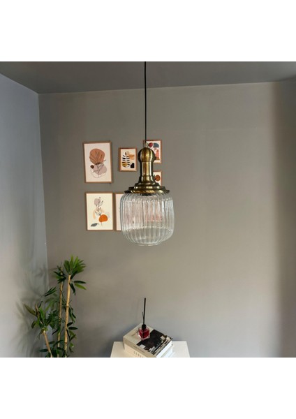 Mopa Cam Şeffaf Tekli Avize Delikli Eskimte Başlık Retro Sarkıt Lamba Restoran Salon Aydınlatma fırsatları