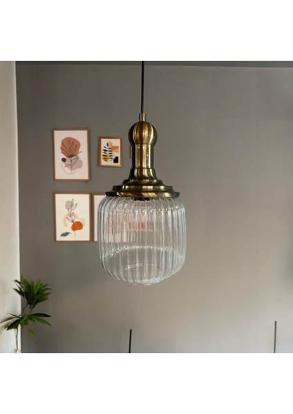 Mopa Cam Şeffaf Tekli Avize Delikli Eskimte Başlık Retro Sarkıt Lamba Restoran Salon Aydınlatma indirimleri