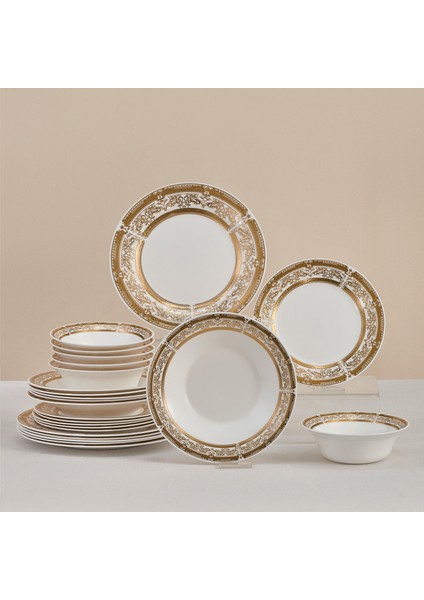 Forever Bone Goldenia 24 Parça 6 Kişilik Yemek Takımı
