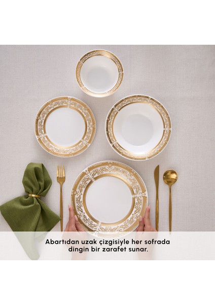Forever Bone Goldenia 24 Parça 6 Kişilik Yemek Takımı fırsatları