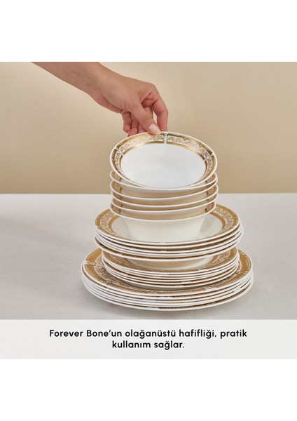 Forever Bone Goldenia 24 Parça 6 Kişilik Yemek Takımı