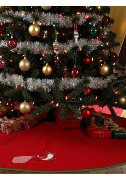 Noel Baba Nakışlı Çam Ağacı Örtüsü (90CM) fırsatları