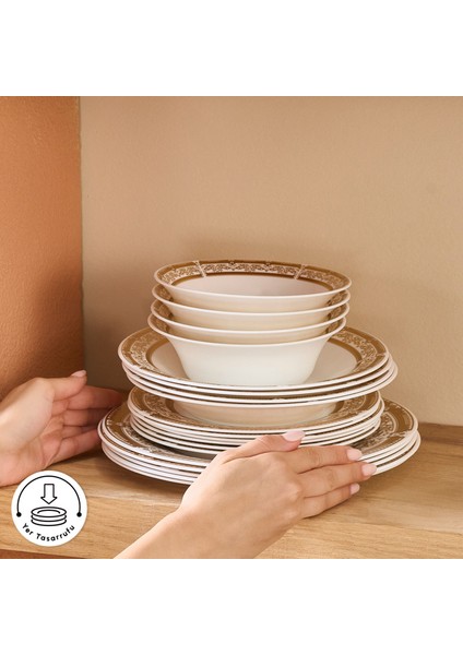 Forever Bone Goldenia 24 Parça 6 Kişilik Yemek Takımı