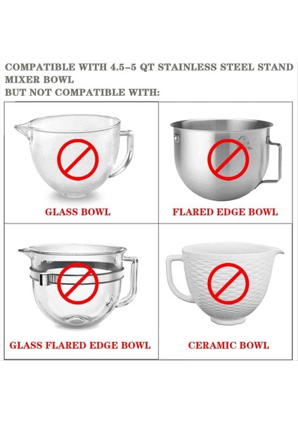 2pcs Mikserler Kitchenaid Için Kase Kapakları 4.5-5 Litre Eğik Başlık Standı Mikserler Kapaklar Aksesuarlar Sıçrama Koruma Kapakları (Yurt Dışından) fırsatları