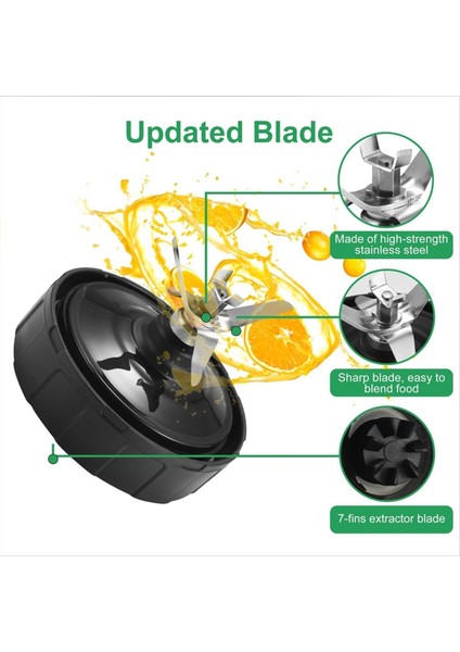 Ninja Auto Iq, 24OZ + 32OZ Ninja Blender Bardakları Için Blender Yedek Parçaları, Kalabalık Kapaklar Seti, Kanatçık Çıkarıcı Bıçağı (Yurt Dışından) fiyatları