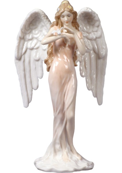 Biblolar - Porselen Melek Biblo 11X7X19,5 cm Dekoratif Obje Hediyelik