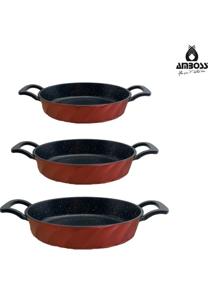 Vento 3 Parça Döküm Sahan Omlet Seti (Kırmızı) modelleri