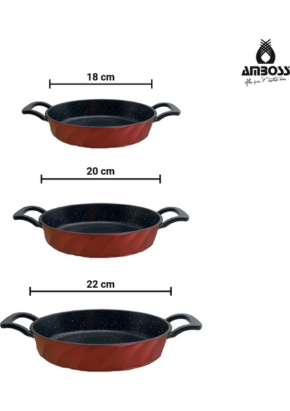 Vento 3 Parça Döküm Sahan Omlet Seti (Kırmızı) indirimleri