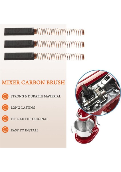 W10380496 Stand Mikser Karbon Motor Fırçası Whirlpool &amp; Kitchenaid Mikserler Motor Fırçası Yeni AP5178083, PS3495098,6 Paket (Yurt Dışından) indirimleri