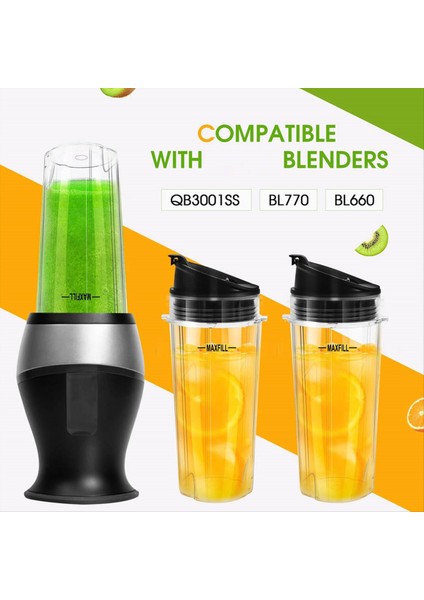 Ninja Için Blender Yedek Parçaları, 3 Paket 16OZ Ninja Blender Fincanları, Nutri Ninja QB3001SS Için To-Go Kapaklarla Değiştirme (Yurt Dışından) fiyatları