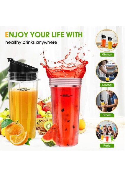 Ninja Için Blender Yedek Parçaları, 3 Paket 16OZ Ninja Blender Fincanları, Nutri Ninja QB3001SS Için To-Go Kapaklarla Değiştirme (Yurt Dışından) indirimleri