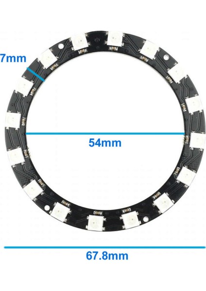 16 Bit Neopixel Halka Ring WS2812B 5050 Rgb LED Modül 16’lı Dijital Adreslenebilir Lamba Programlan modelleri