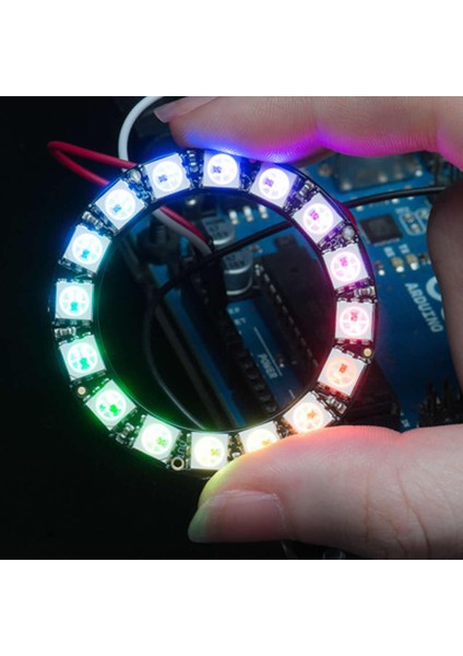 16 Bit Neopixel Halka Ring WS2812B 5050 Rgb LED Modül 16’lı Dijital Adreslenebilir Lamba Programlan indirimleri