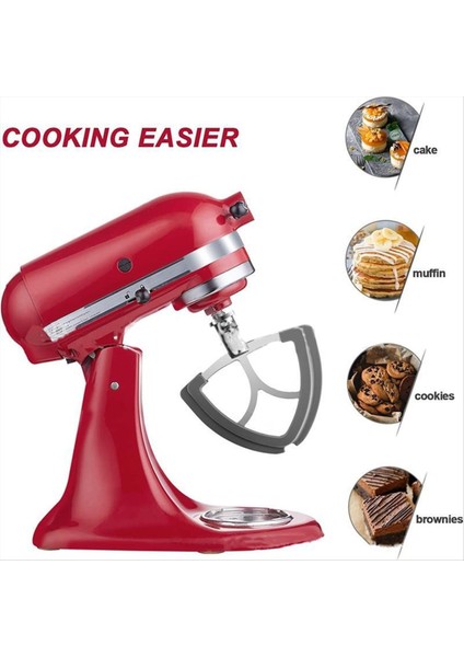 Kitchenaid Için Kenar Çırpıcı 4.5-5 Quart Tilt Head Stand Mikser Silikon Kenar Sıyırıcı ile Paslanmaz Kürek Eki (Yurt Dışından) indirimleri