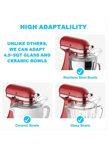 Kitchenaid Için 4.5-5qt Tilt-Head Stand Mikserleri Aksesuarlar Çanak Karıştırma Kasesi+Döküm Kalkanı Braket Bulaşık Makinesi Güvenli (Yurt Dışından) modelleri