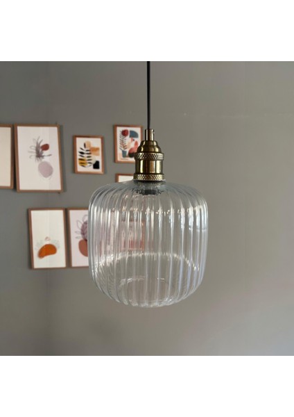 Mopa Cam Şeffaf Tekli Avize Lale Başlık Retro Sarkıt Lamba Restoran Salon Aydınlatma fiyatları