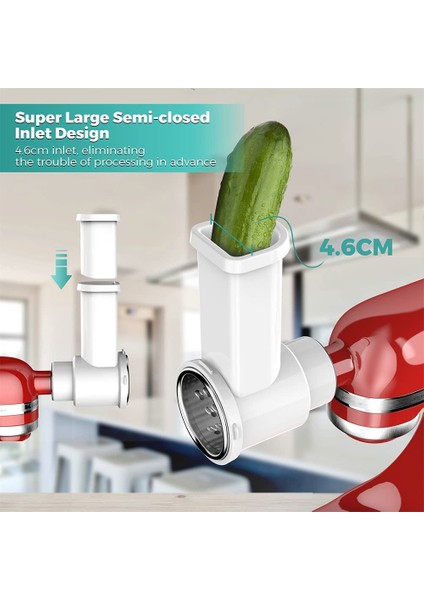 Slicer Shredder Ataşmanları, Kitchenaid Stand Mixer Için Taze Hazırlık Sebze Dilimleyici, Temizlik Fırçası ile Salata Makinesi (Yurt Dışından) fiyatları