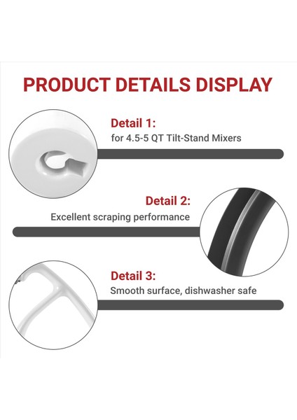 Kitchenaid Mixer Için Flex Edge Beater 4.5-5 Qt Tilt-Head Stand Mikser Ekleri, Mikser Kürek Aksesuarları (Yurt Dışından) fırsatları