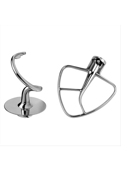 Paslanmaz Çelik Düz Çırpıcı Hamur Kancası Mutfaklı Için 4.5-5 Quart Tilt Head Stand Mikser Yardım Ekleri (Yurt Dışından)