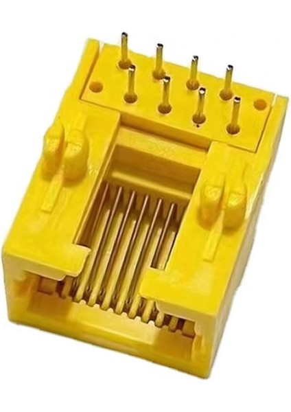 8P8C Plastik Sarı RJ45 Soket Ethernet Bağlantı Soketi 8 Pin Pcb