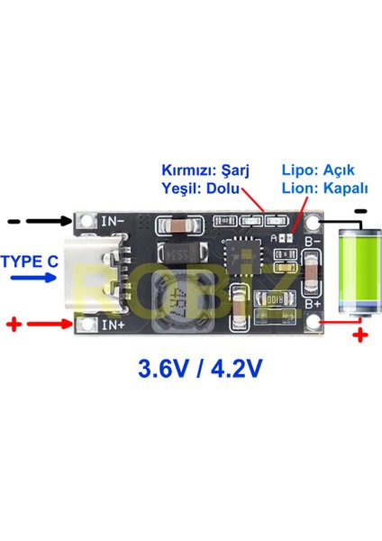 TP5000 1A 3.6V Lipo Lifepo4 Pil Şarj Modülü 1s 4.2V Lityum Li-Ion Batarya Akü Mp3 Mp4 Tablet Pda