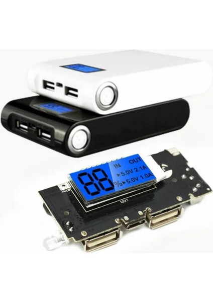 Powerbank Devresi LCD Ekranlı 5V 1A Dual USB Çıkış Micro USB Giriş Lityum Lion 18650 Pil Şarj Mobil indirimleri