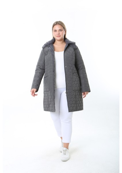 İthal Yumuşak Kürklü Mont, Büyük Beden , Tavşan Tüylü Kaban, Su Itici Mont,kapitone Mont,diz üstü