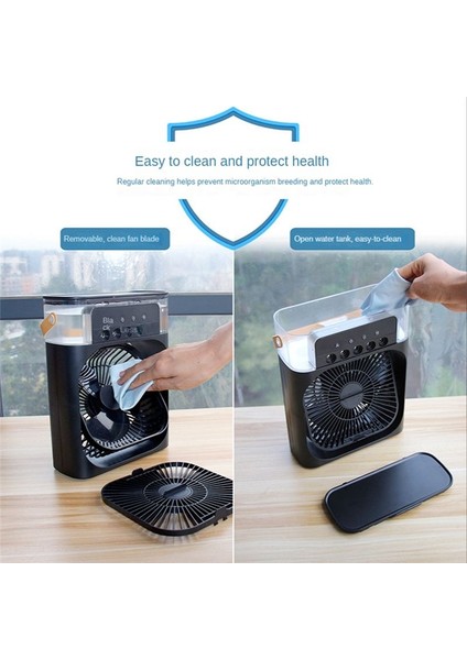 Taşınabilir Klima Kişisel Masaüstü 5 Delikli Sprey Hava Cooing Şarj Edilebilir Sessiz Masa Fanı Ev Ofis Yatak Odası-C Için (Yurt Dışından) modelleri