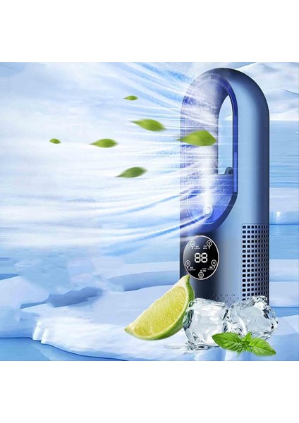 Bladeless Fan Elektrik Fan Hanehalkı Yurt Soğutma Fanı Fan Sprey Su Soğutmalı Masaüstü Fan Mavi (Yurt Dışından) indirimleri