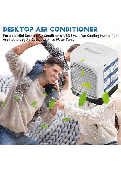 Taşınabilir Mini Masaüstü Klima USB Küçük Fan Soğutma Nemlendirici Aromaterapi Hava Soğutucu Buzlu Su Deposu (Yurt Dışından) fırsatları