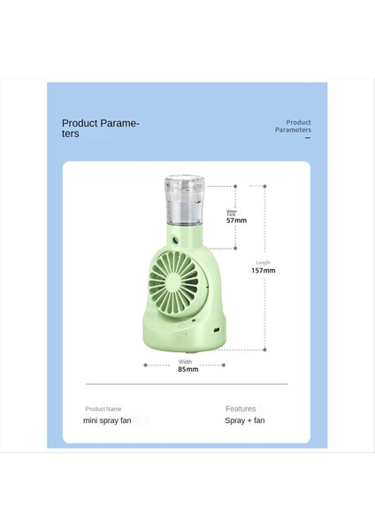 Misting Fan Fan Dış Mekan Soğutma Malzemeleri Oturma Odası Için Sehak Şişesi ile Konforlu ve Serinletici Siyah (Yurt Dışından)