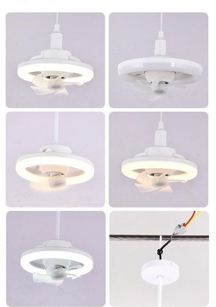 360 ° Dönen Tavan Fanı Işığı E27 Uzaktan Kumanda LED Fan Işığı ile Akıllı Fan Oturma Odası Yatak Odası Top 48W (Yurt Dışından) fırsatları