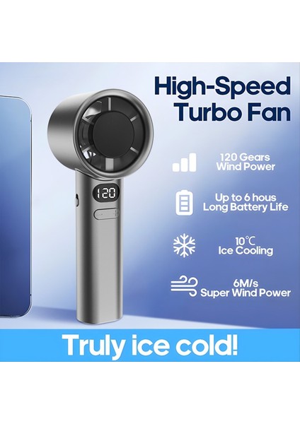 120 Gear Handheld Fan Taşınabilir 120 Rüzgar Hızı Mini Bladess El Fanları Şarj Edilebilir Ofis USB Electric Fan (Yurt Dışından) fiyatları