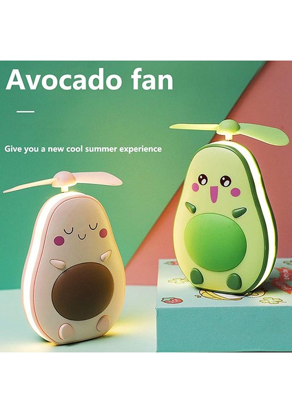 Mini LED Makyaj Aynası ve Fan 2 1 Entegre Sevimli Avokado Şeklinde Pratik Taşınabilir USB Şarj El Taşıyıcı Fan, Kahverengi (Yurt Dışından) indirimleri