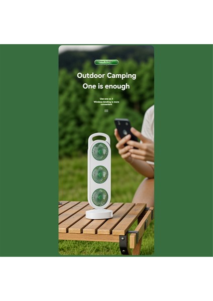 Üçlü Türbin Tasarım Fanı USB Şarj Rüzgar Masaüstü Fan Ev Yurt Fan Sessiz Operasyon Beyaz ve Yeşil (Yurt Dışından) indirimleri