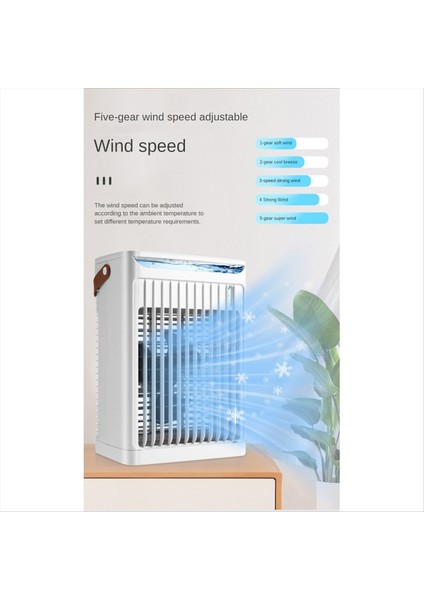 5 Hızlı Hava Soğutucu Nemlendirici Taşınabilir Klimalar 7 Renk Işık Kişisel Klima Fan Oda Ofis (Yurt Dışından) indirimleri