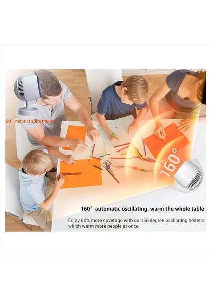 Mini Isıtıcı, Boşluk Isıtıcı, Ofis Için 500W Masa Isıtıcısı, 160 ° Yanal Otomatik Salınım 3 Dişli Ayarlanabilir, Ptc Seramik Ab Fişi (Yurt Dışından) fırsatları