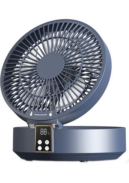 Uzaktan Kumanda Kablosuz Dolaşımlı Hava Soğutma Fanı LED Hafif Katlanır Elektrikli Duvar Monte Fan Masaüstü Fan Mavisi (Yurt Dışından)