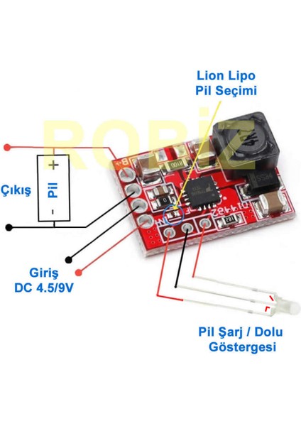 TP5000 2A 3.6V Lipo Lifepo4 Pil Şarj Modülü 1s 4.2V Lityum Li-Ion Batarya Akü Mp3 Mp4 Tablet