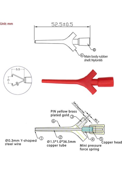 Kanca Tip Test Prob Çifti 2mm 30CM Mini Test Lojik Analizör Lehimsiz Tutucu Yakalayıcı Tel Klips indirimleri