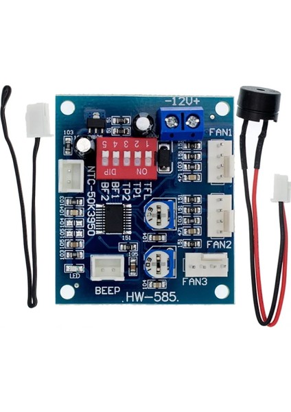 3 Kanal Dc 12V 4A Pwm Fan Hız Kontrol HW585 Otomatik Sıcaklık Kontrol Ntc Sensör Buzzer Uyarı Pc