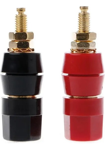4mm Banana Soket Terminal Çifti Kırmızı Siyah Hexagon Konnektör Hoparlör Güç Kaynağı Amflikatör fiyatları