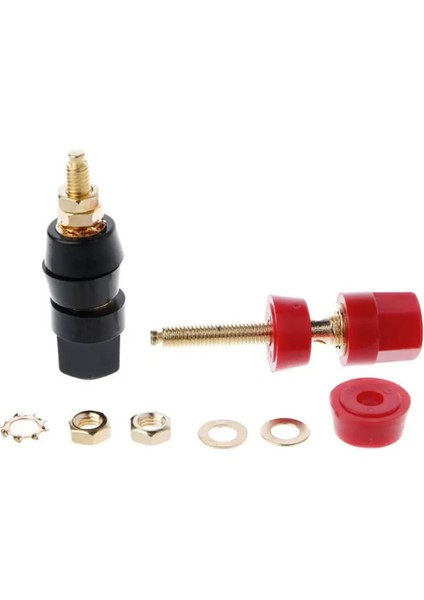 4mm Banana Soket Terminal Çifti Kırmızı Siyah Hexagon Konnektör Hoparlör Güç Kaynağı Amflikatör fırsatları