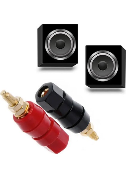 4mm Banana Soket Terminal Çifti Kırmızı Siyah Hexagon Konnektör Hoparlör Güç Kaynağı Amflikatör indirimleri
