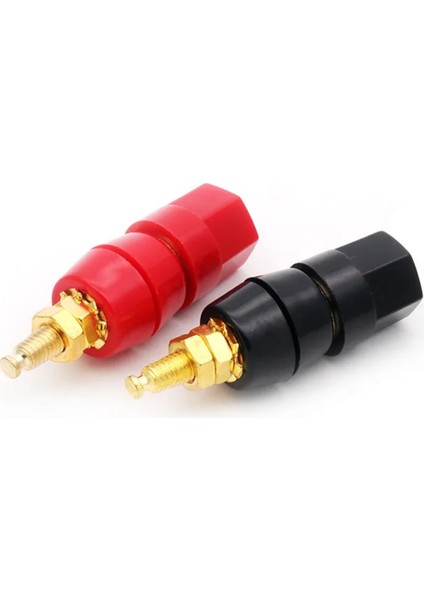 4mm Banana Soket Terminal Çifti Kırmızı Siyah Hexagon Konnektör Hoparlör Güç Kaynağı Amflikatör