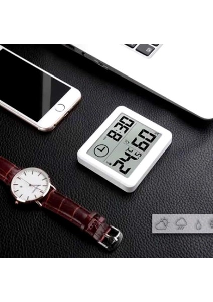 Saat Nem Sıcaklık Ölçer Zaman Hava Durumu Isı Gösterge Dijital Ekran Termometre Ev Oda Ofis Kuluçka indirimleri