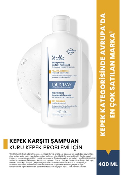 Kelual Squanorm Kuru Saçlar Için Nemlendirici Etkili Kepek Şampuanı 400 ml