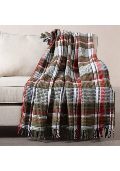 Oxford Kareli Diz Üstü Battaniye Yeşil 130X170